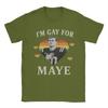 Mens TShirt I Am Gay For Maye Football Drake Maye Novelty Cotton Tee Shirt Short Sleeve  T Shirts Crew Neck Clothes Unique