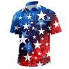 Men's Independence Day Printed Collared Top Men's Casual Sports Short-Sleeve Shirt