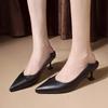 Fashion 2025 Platform Heels Women's High-Heeled Shoes All-Match Pointed Pumps Sexy Sandals Footwear Slip On Latest Lace-Up Beige Casual