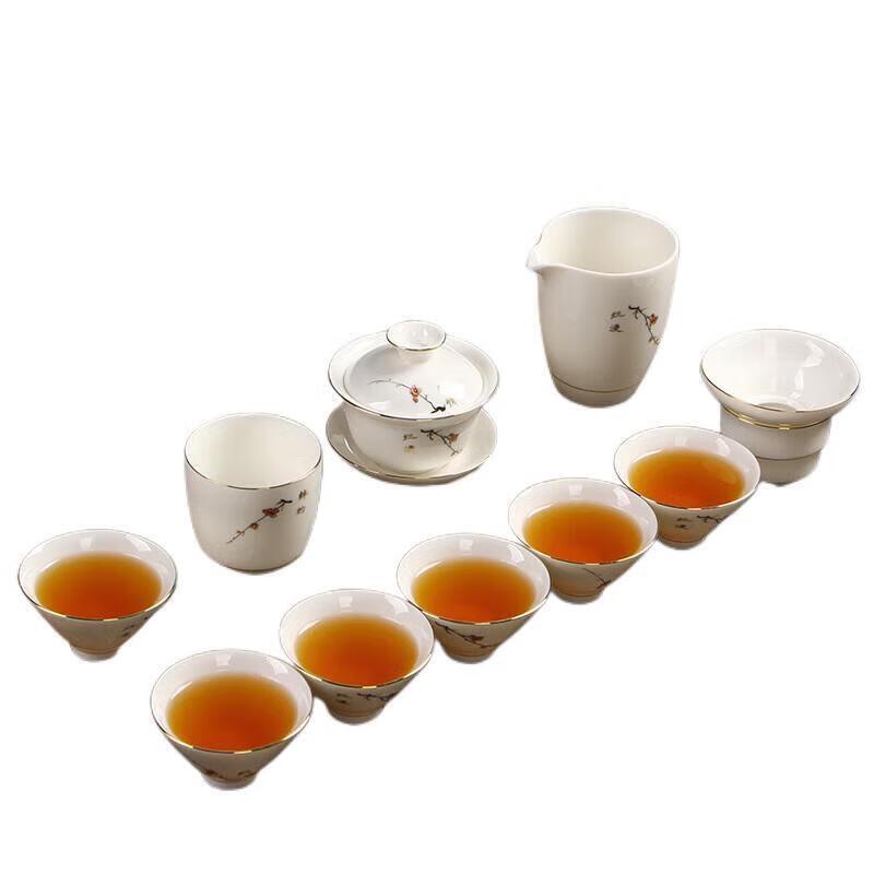 

Mutton Fat Jade Gaiwan Tea Set