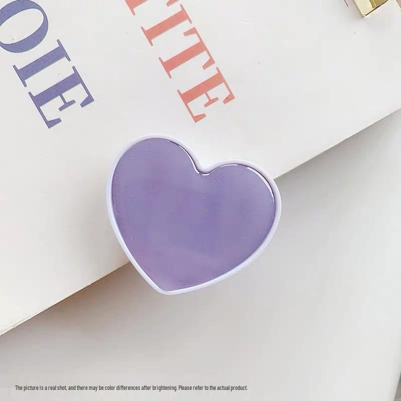 Airbag Heart-Shaped Retractable Phone Holder - Creative Solid Color Gift with Logo