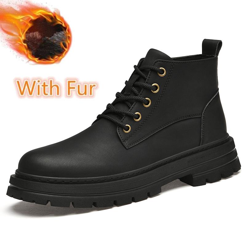 Fashion New Arrival Men's Motorcycle Boots Handsome Male Biker Boot Non-Slip Thick Sole High Top Shoes Comfy Casual Leather Short Botas