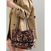 IELGY Leopard Print Canvas Tote Bag Large Capacity One Shoulder Portable