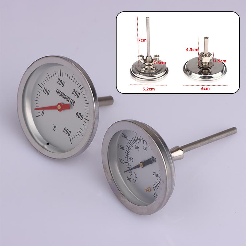 Stainless Steel Bbq Bimetal Thermometer Meter Bbq Food Cooking Meat Gauge Kitchen Professional Tools Accessory 0-500℃