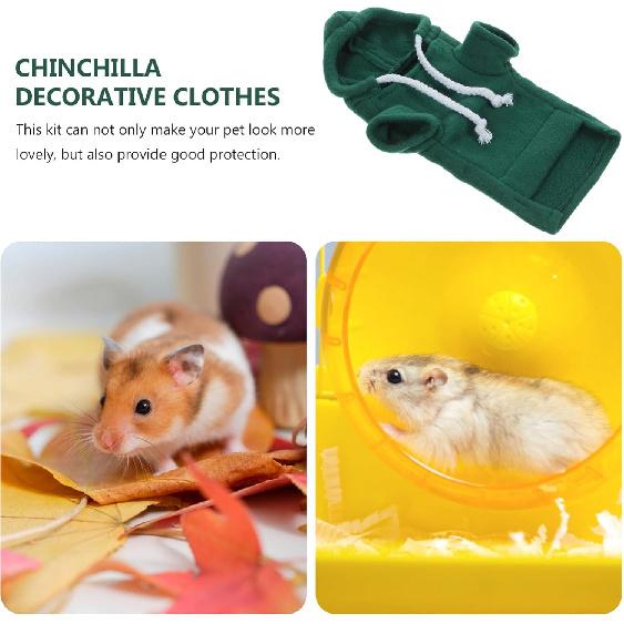 Ferret Clothes Hamster Sweatshirt Guinea Pig Hoodie Hamster Sweater Bunny Hamster Clothing Guinea Pig Outfits Small Animal Warm Vest Green S Red