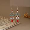 Elegant Butterfly Water Drop Pearl Tassel Earrings for Women - Traditional Qipao Style