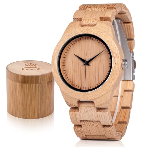 

KINGNOW Women s Bamboo Wristwatch, Stylish and Lightweight, Made in Japan Quartz Watch, Perfect Gift for Birthdays, Christmas, Anniversaries, Mother s