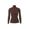 Slim Fit Solid Color Turtleneck Long Sleeve T-Shirt Women Tops AP-TTN-1230-COA