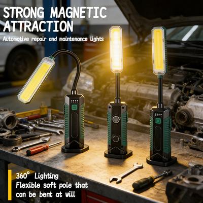 New Magnetic LED Work Light 360° Rotating Hose Light Portable COB Repair Work Lamp Outdoor Emergency LED Camping Flashlight