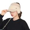 Knitted Empty Hat Women's Autumn and Winter Windproof Riding Yarn Cap Moist Warm Thin Face Ear Cap