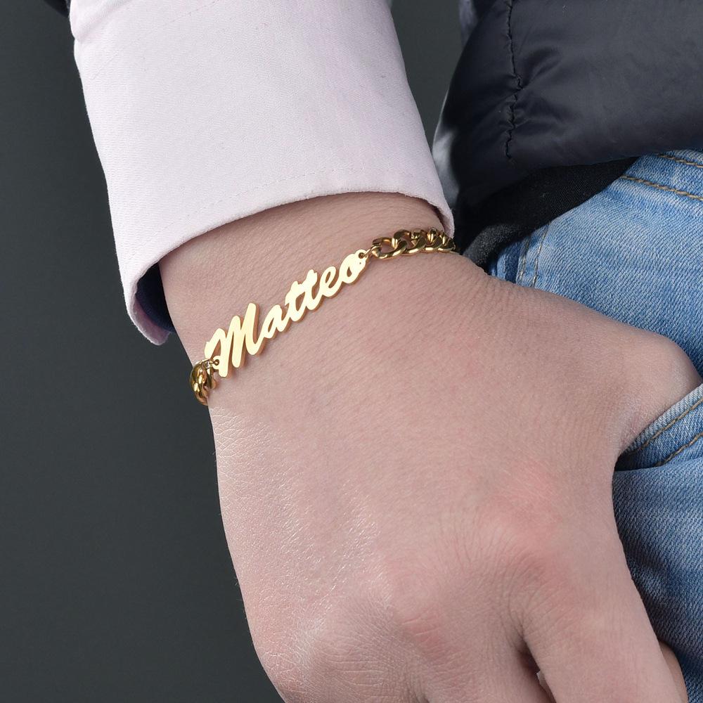 DIY Custom Letter Name Plate Bracelet Anklet Personalized Custom Name Bracelet Anklet Stainless Steel Gold/silver/rose Gold bracelet&silver