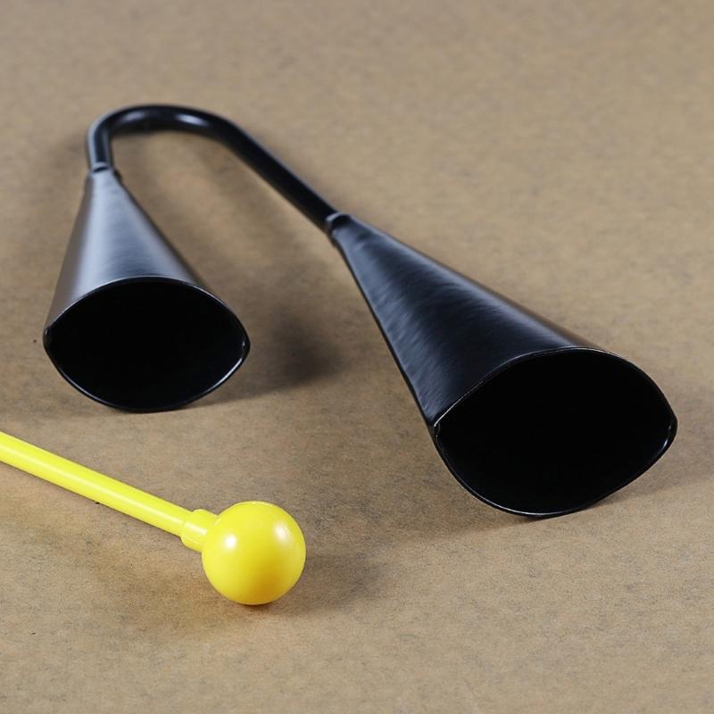 Pack of Cow Shaped Percussion Instrument Plastic Rod Included Exquisite Craftsmanship Agogo Bell for Music Practice