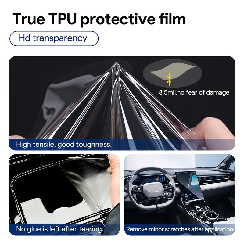 For Geely Atlas Boyue  2024 Interior Film TPU Sticker Center Console Gear Navigator Door Accessories Transparent Protective