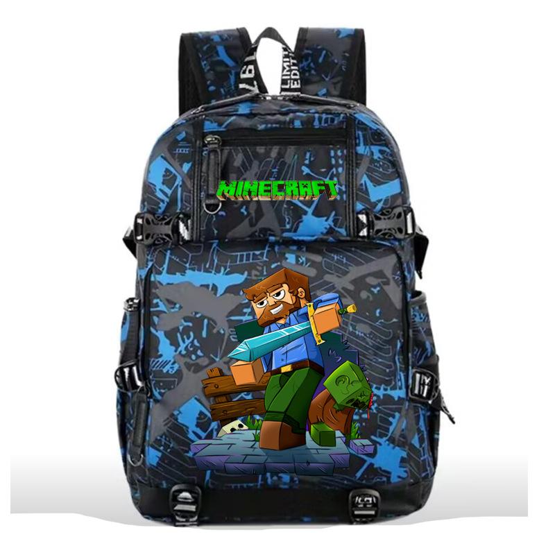 

Minecraft USB charging large capacity outdoor travel cartoon breathable durable backpack