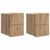 Wall Mounted Nightstand 2 Pcs Artisan Oak 33 X 34.5 X 43 Cm