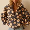 Spring 2025 Women's Lambswool Print Loose Zip-Up Sweatshirt