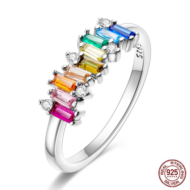 Original Design 925 Silver Blue Zircon For Ring Fit Women Wedding Wedding Wedding Engagement Silver Gift