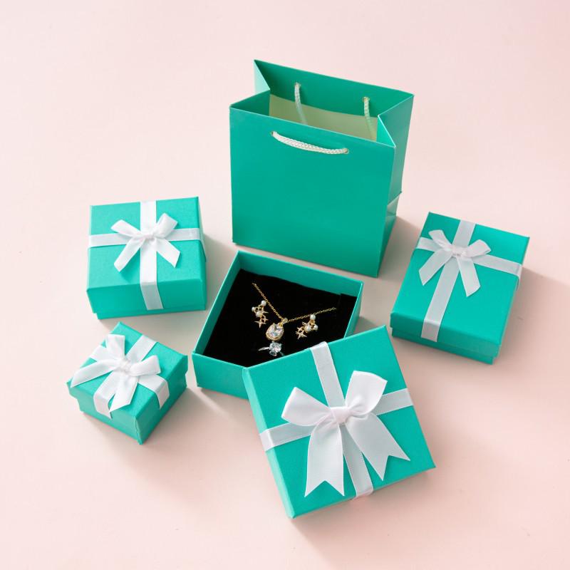 Six-Color Bowknot Jewelry Gift Box for Necklace, Earrings, Studs, and Rings