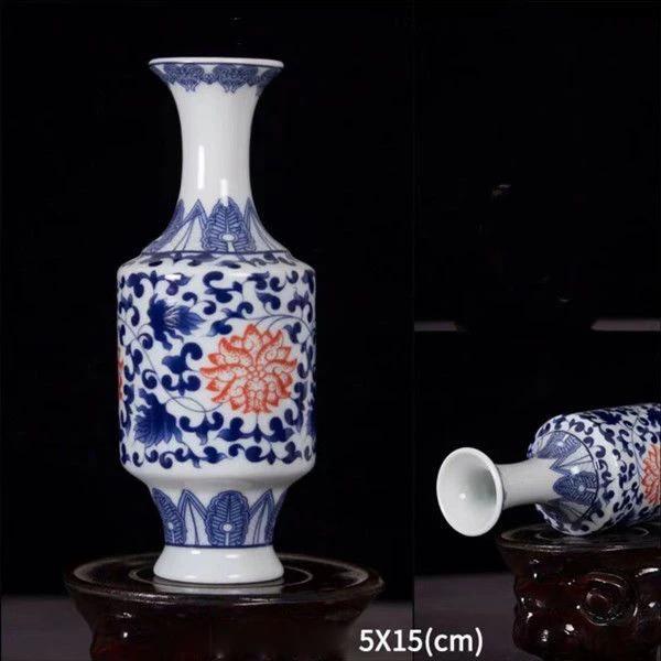 Enamel Flower Vase Decoration New Chinese Retro TV Cabinet Decoration Ceramic Minimalist Chinese Flower Arrangement Vase ZF517