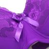 Women's Embroidered Lace Bra Deep V Gathering Bra Adjustable Strap