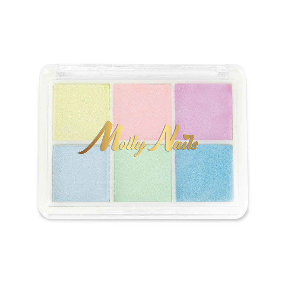 Pyłek Do Paznokci Efekt Lustra Kasetka 6 Kolorów Molly Nails Nr 8