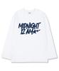 MIDNIGHT12AM Starpoint Oversized Long Sleeve T-Shirt White (Ribbed Cuffs Selectable)