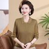 2026 Spring Arrival: Versatile Knit Sweater with Lapel for Middle-Aged and Elderly Women