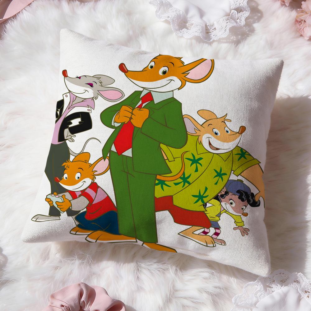 Geronimo Stilton Cushion Cover Premium Comfort Reversible Pillow Cove -Two in One Design for Any Room & Car Interior
