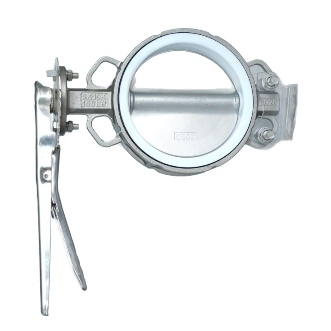 304 Stainless Steel Wafer Butterfly Valve D71F46-10P Manual DN50 Manual Wafer Butterfly Valve