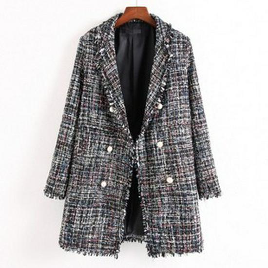 Damenblazer im europäischen und amerikanischen Stil - Reverskragen, Ein-Knopf-Verschluss, Mittellang, Slim Fit, Perfekt für den Arbeitsweg.