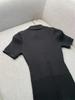 Elegant French-Style Short-Sleeve Knit Dress with Lapel & Waist Detailing, Summer 2024