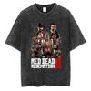 2026 T-shirt a maniche corte con scollo rotondo Y2k Unisex Nuova Top Magliette T-shirt Giocatore Red Dead Redemption 2 Lavata Vintage