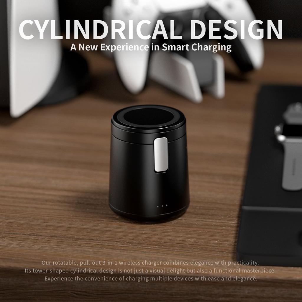 3 w 1 składana magnetyczna ładowarka bezprzewodowa 3 stacje dokujące szybka ładowarka stojak do iPhone'a 16 15 14 13 Pro Max iWatch AirPods