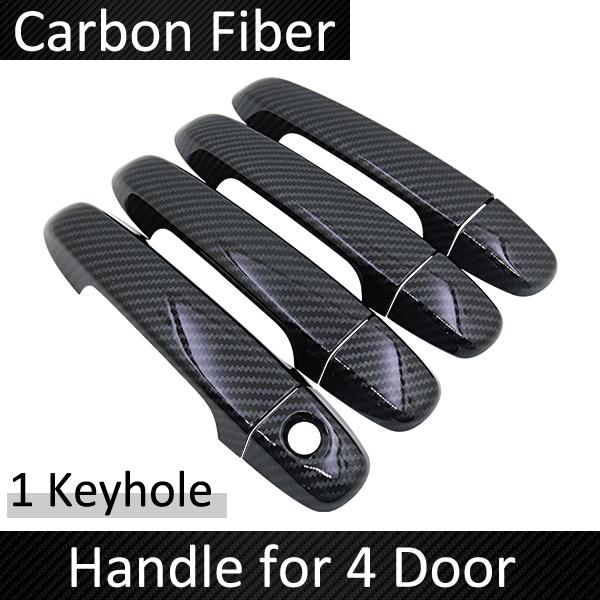 Car exterior Stickers Carbon Chrome Door Handle Cover For Toyota Yaris XP130 Vitz 2012 2013 2014 2015 2016 2017 2018
