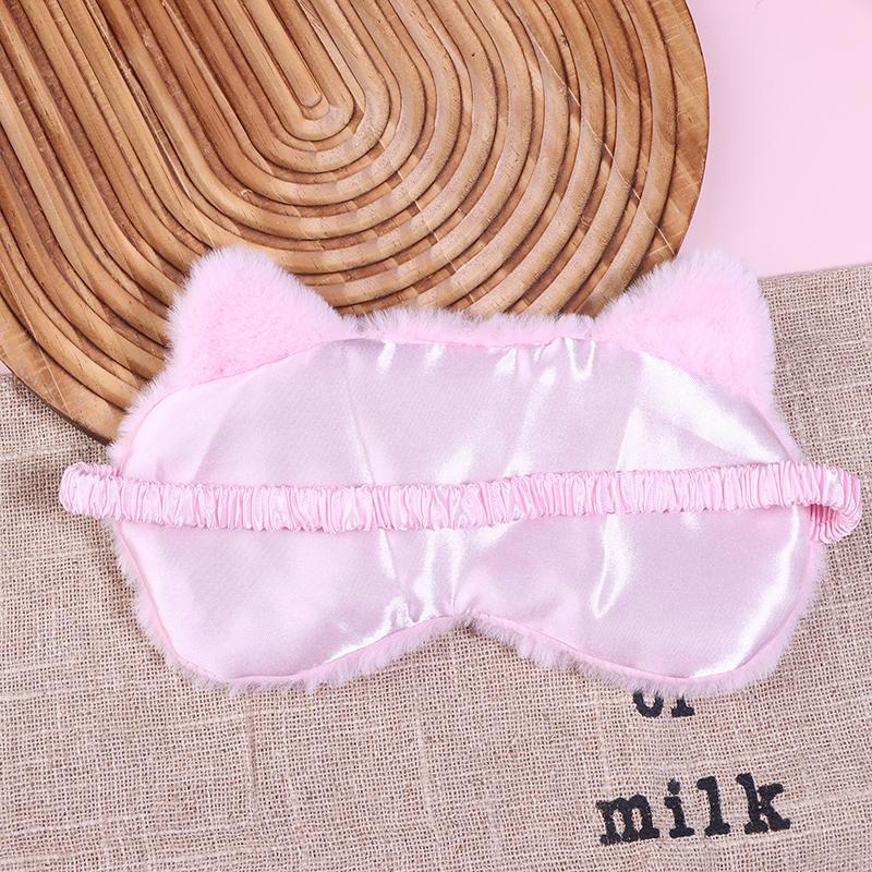 Urocza kreskówkowa maska do spania kota na oczy opaska na oczy pluszowa opaska na oczy do spania dla dziewczyny kobiety drzemka noc zwierzę opaska na oczy