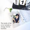 A7 Glitter Double Button Transparent PVC Soft Shell Color 6-hole Metal Clip, Hand Ledger, Photo Album, Loose Leaf Shell, Including 10 Inner Pages