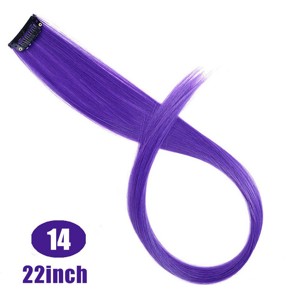 LUPU 55CM Synthetic Strands Of Hair On Hairpins Long Straight Hair Extension Colorful Hair Clip Girl Natural Rainbow Hair