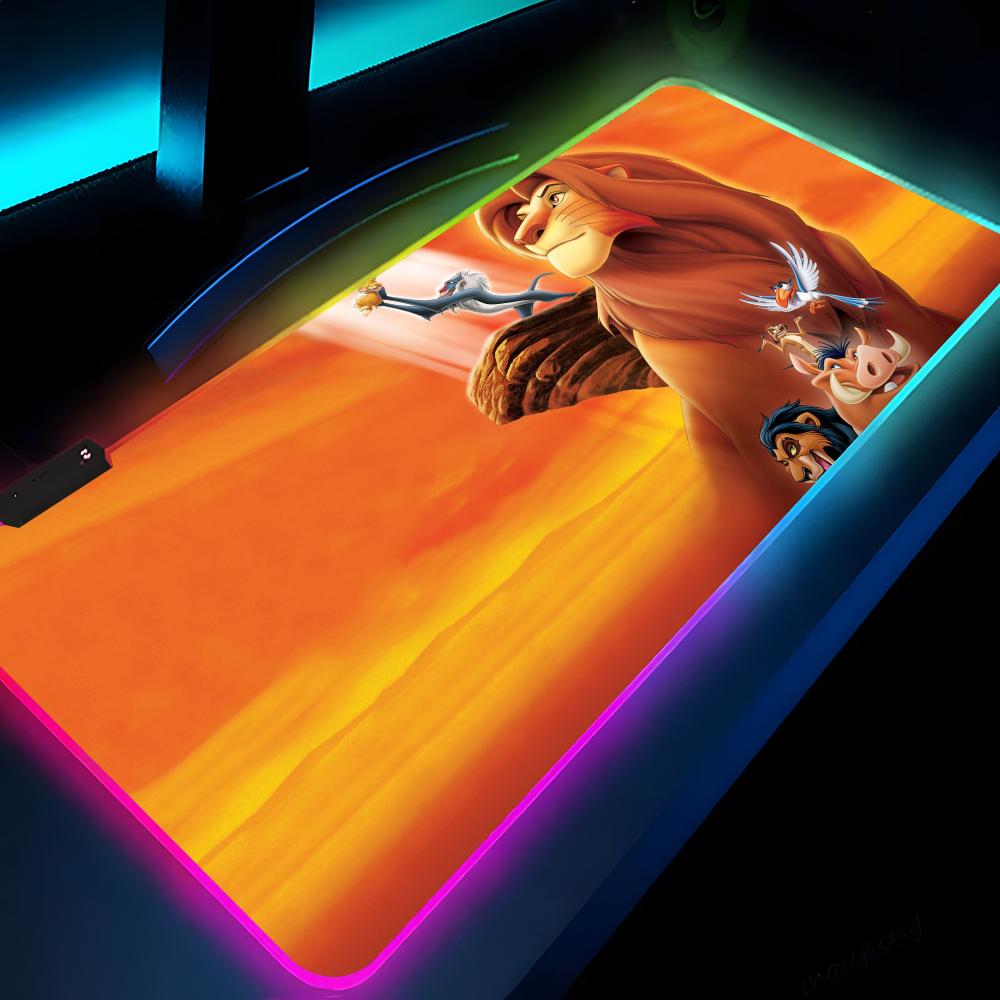 

The Lion King Mouse Pad Gaming LED 700x300 Mouse Mat Mousemats Table Pads PC Desk Valorant Mat RGB Keyboard Mat XXL RGB600x300x3mm