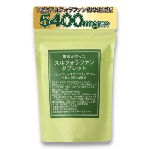 Farm-Grown Sulforaphane Tablets, 360 Tablets, Freeze-Dried, 15mg Sulforaphane (SGS) Per Tablet, Broccoli Sprout Supplement, Phytochemical