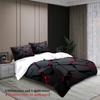 3Pcs Black And Red Geometric 3D Printed Bedding Sets Duvet Cover Sets With Pillowcases No Filling Cool Style For Boys Teen