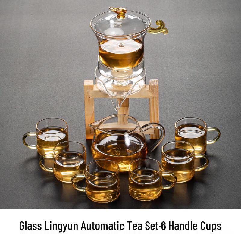 Semi-Automatic Glass Tea Set with Magnetic Design