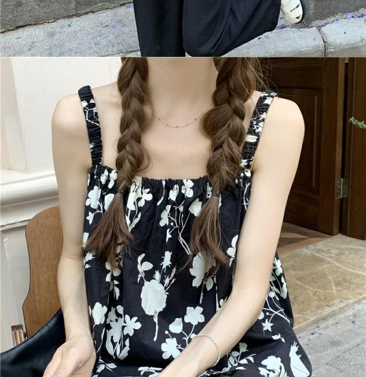 Extra Large Floral Camisole Vest for Plus Size Women - French Niche Design