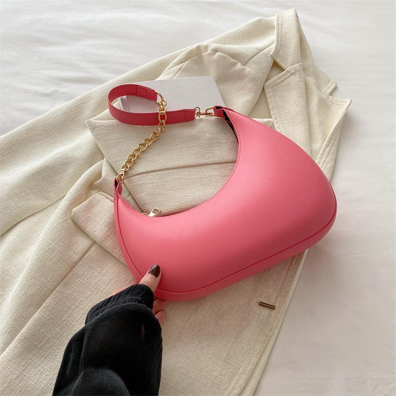 2024 summer casual personality trend simple underarm bag single shoulder niche baguette bag female messenger bag half-moon bag