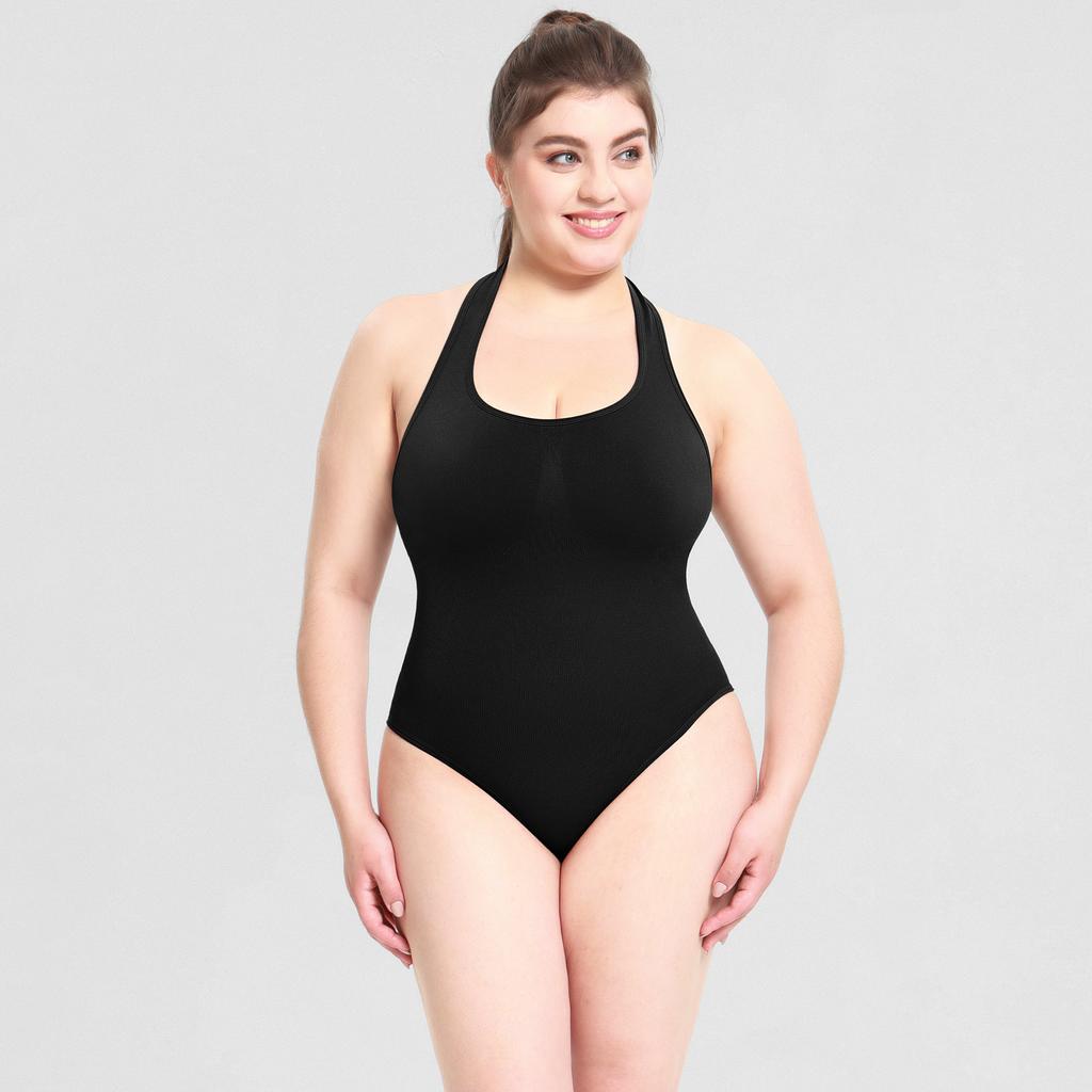 Women Halter Neck Bodysuit Women's Sexy Halter Neck Sleeveless Thong Bodysuits Tops