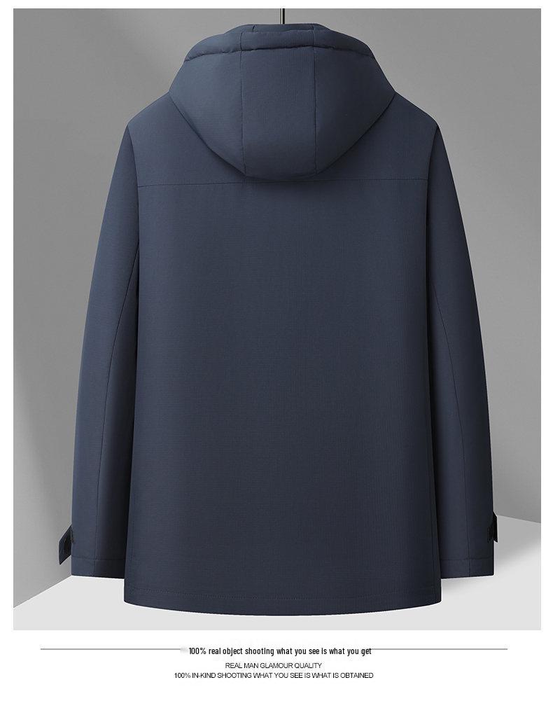 Men's High-End Winter Business Casual Down Jacket with Detachable Goose Down Liner - Middle-aged Dad's Style.