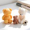 Handmade Creative Sitting Teddy Bear Silicone Candle Mold for Ornament or Aroma Stone Plaster.