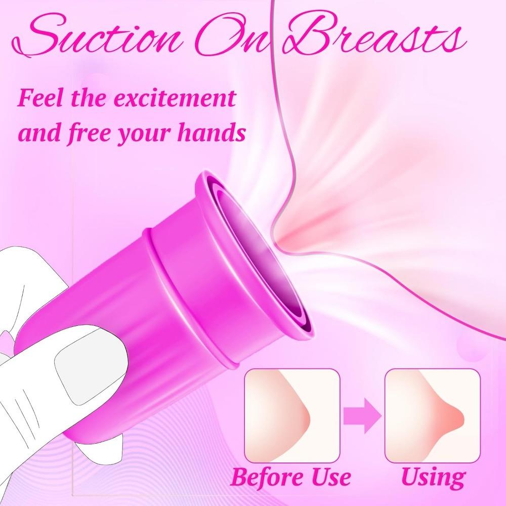 Silicone Nipple Suckers for Women - Beginner's Nipple Stimulator Set, Purple Erotic Clamps for Female Pleasure & Couples (Sex Toy)