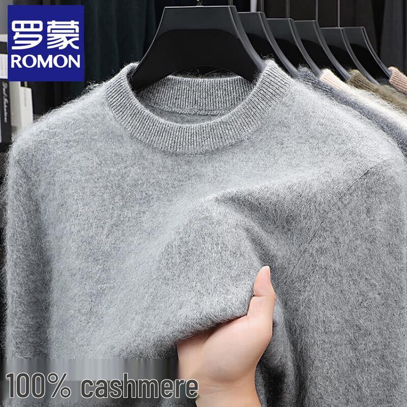 

Romone Men s 100% Cashmere Round Neck Sweater 3XL