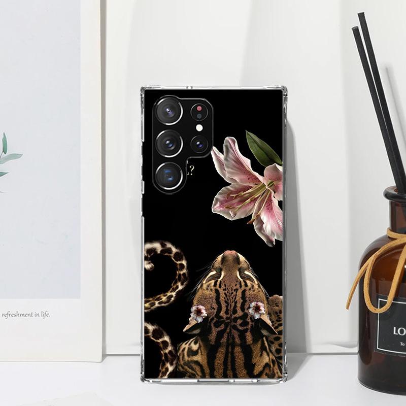 Pink Leopard Print Phone Case For Samsung Galaxy S26 S25 Edge S24 FE S23 S22 Ultra S21 Plus S20 + Art Fundas Back Cover Galaxy S