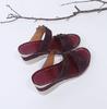 Casual flower large size new high-heeled one-character women's wedge slippers